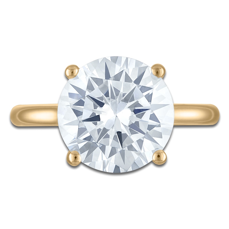 Main Image 3 of Round-Cut Lab-Grown Diamond Solitaire Plus Engagement Ring 5-1/6 ct tw 18K Yellow Gold (VS2/F)