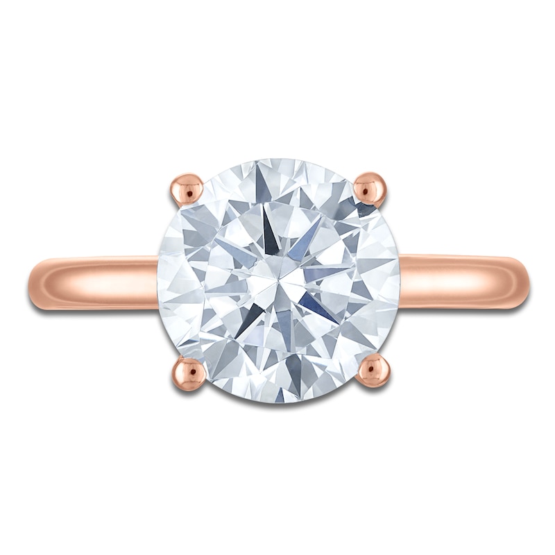 Main Image 3 of Round-Cut Lab-Grown Diamond Solitaire Plus Engagement Ring 2 ct tw 18K Rose Gold (VS2/F)
