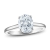 Thumbnail Image 1 of Oval-Cut Lab-Grown Diamond Solitaire Plus Engagement Ring 1-5/8 ct tw Platinum (VS2/F)