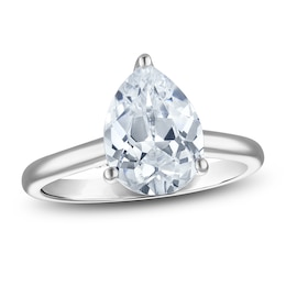 Pear-Shaped Lab-Grown Diamond Solitaire Plus Engagement Ring 2-1/8 ct tw Platinum (VS2/F)