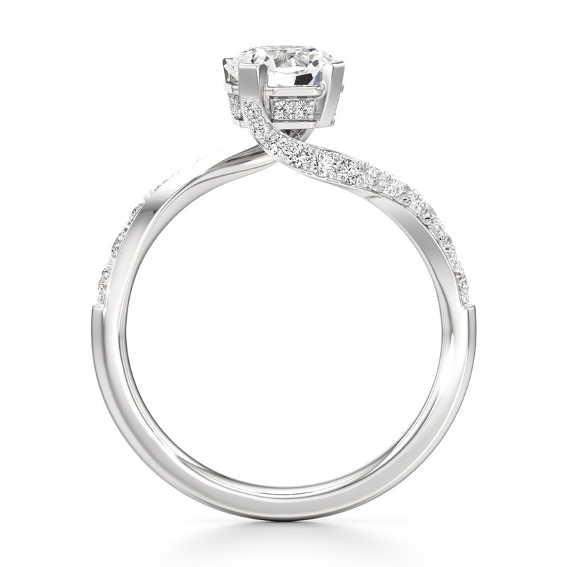 Main Image 2 of J'Lure Octagon Brilliant-Cut Lab-Grown Diamond Bypass Engagement Ring 1-1/3 ct tw 18K White Gold