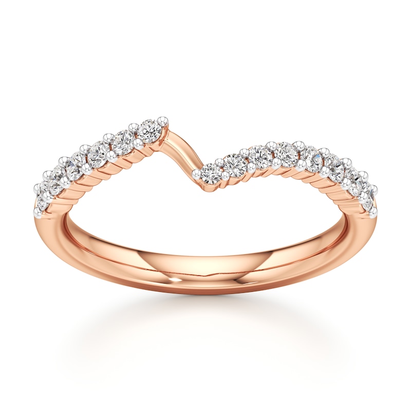 Main Image 1 of J'Lure Lab-Grown Diamond Contour Wedding Band 1/4 ct tw 18K Rose Gold