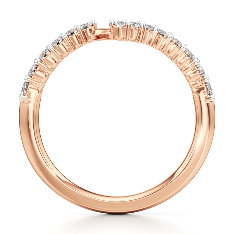 Main Image 2 of J'Lure Lab-Grown Diamond Contour Wedding Band 1/4 ct tw 18K Rose Gold