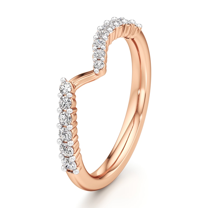 Main Image 4 of J'Lure Lab-Grown Diamond Contour Wedding Band 1/4 ct tw 18K Rose Gold