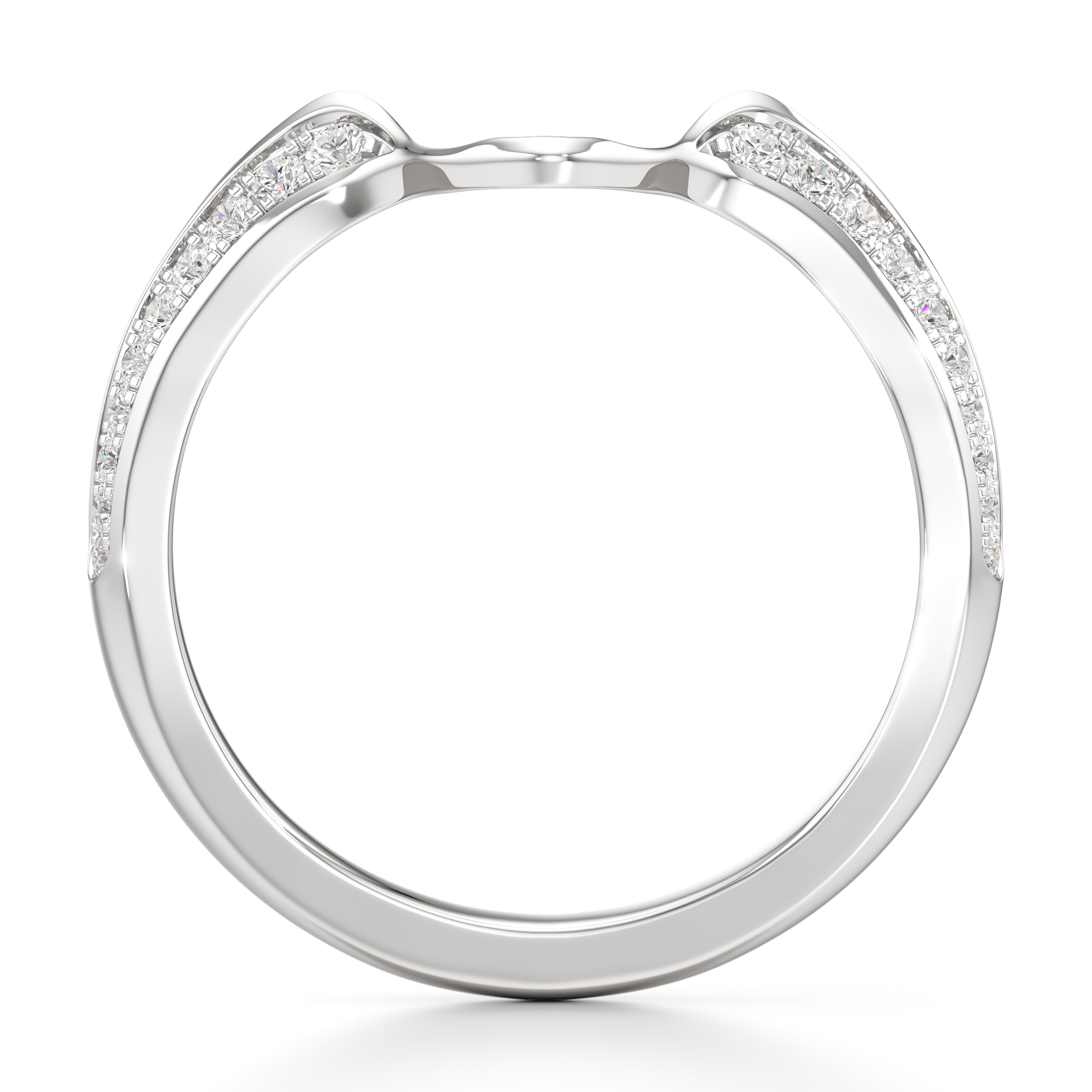 Thumbnail Image 2 of J'Lure Lab-Created Diamond Contour Wedding Band 1/6 ct tw 18K White Gold