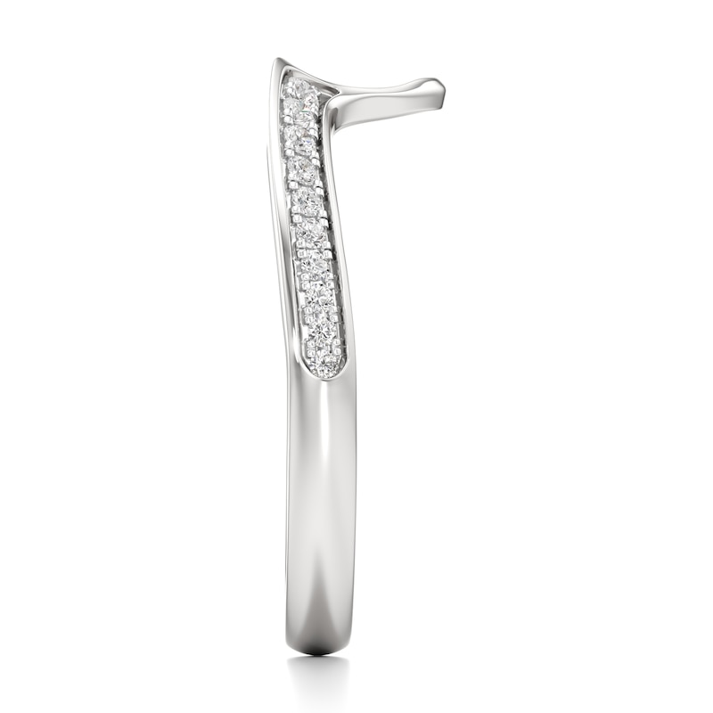 Main Image 3 of J'Lure Lab-Created Diamond Contour Wedding Band 1/6 ct tw 18K White Gold