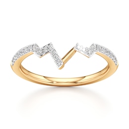 J'Lure Lab-Grown Diamond Angled Contour Wedding Band 1/6 ct tw 18K Yellow Gold