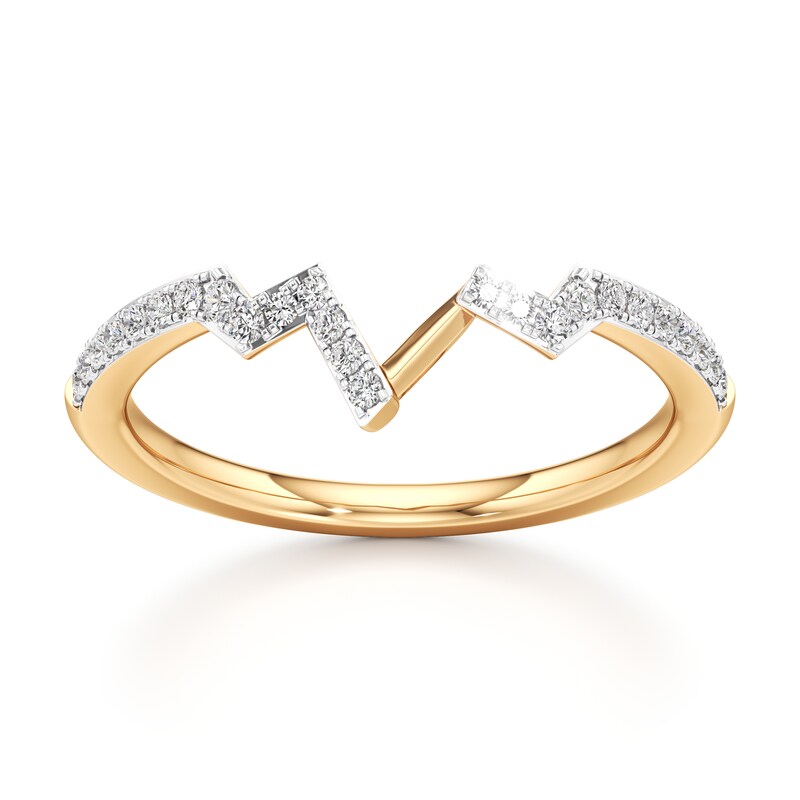 Main Image 1 of J'Lure Lab-Grown Diamond Angled Contour Wedding Band 1/6 ct tw 18K Yellow Gold