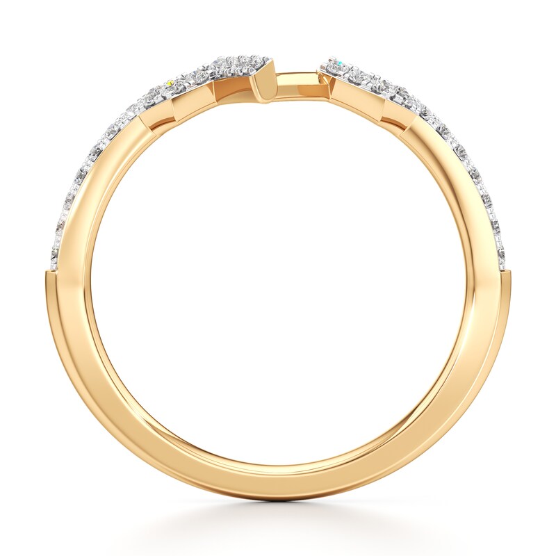 Main Image 2 of J'Lure Lab-Grown Diamond Angled Contour Wedding Band 1/6 ct tw 18K Yellow Gold