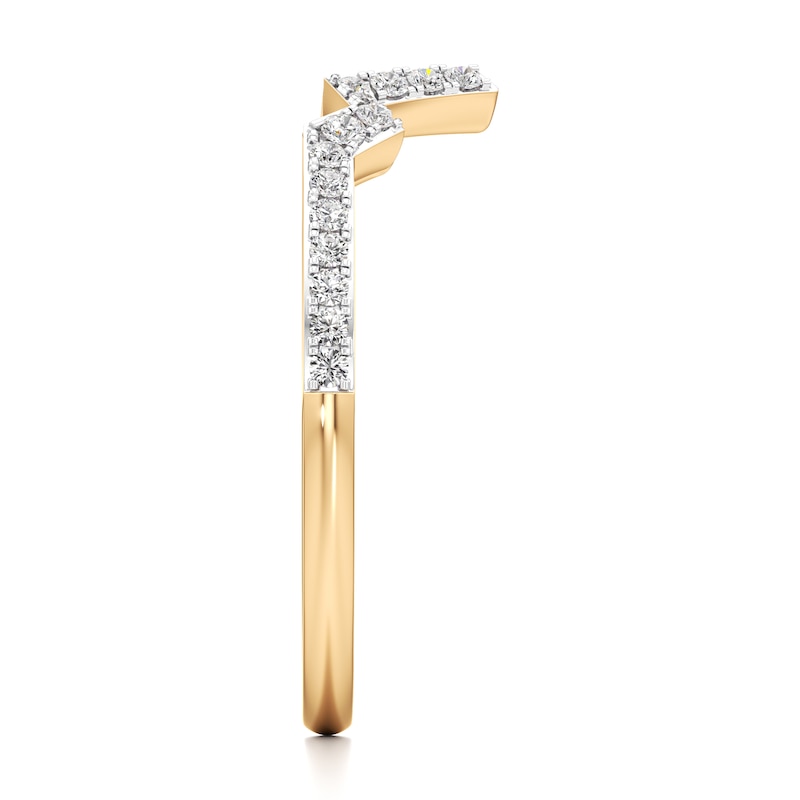 Main Image 3 of J'Lure Lab-Grown Diamond Angled Contour Wedding Band 1/6 ct tw 18K Yellow Gold