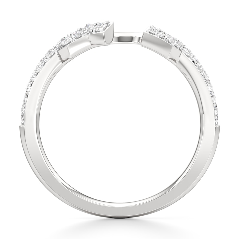 Main Image 2 of J'Lure Lab-Grown Diamond Angled Contour Wedding Band 1/6 ct tw 18K White Gold