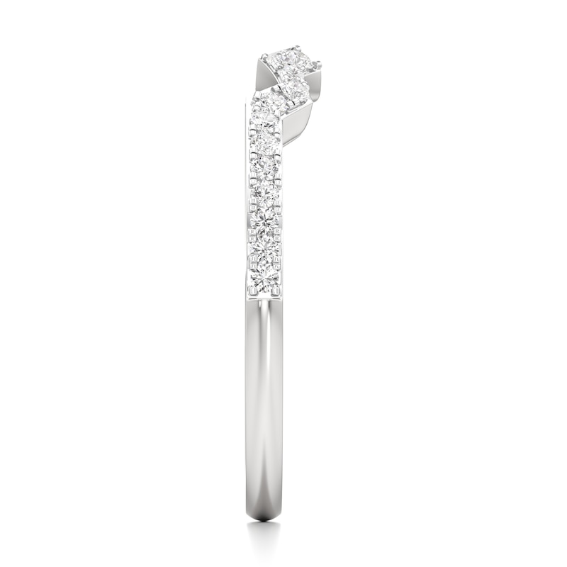 Main Image 3 of J'Lure Lab-Grown Diamond Angled Contour Wedding Band 1/6 ct tw 18K White Gold