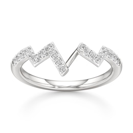 J'Lure Lab-Grown Diamond Angled Contour Wedding Band 1/4 ct tw 18K White Gold