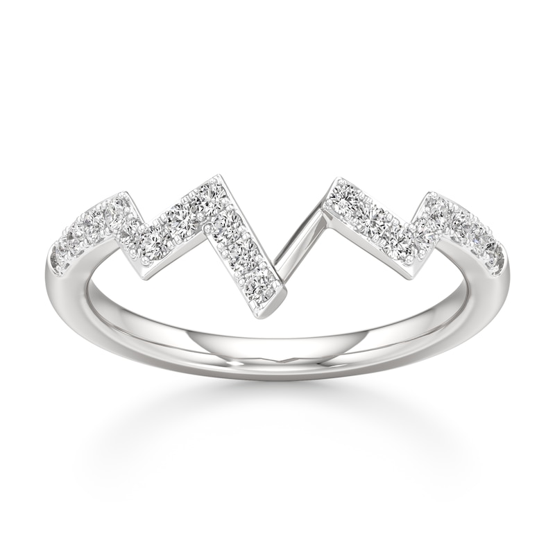 Main Image 1 of J'Lure Lab-Grown Diamond Angled Contour Wedding Band 1/4 ct tw 18K White Gold