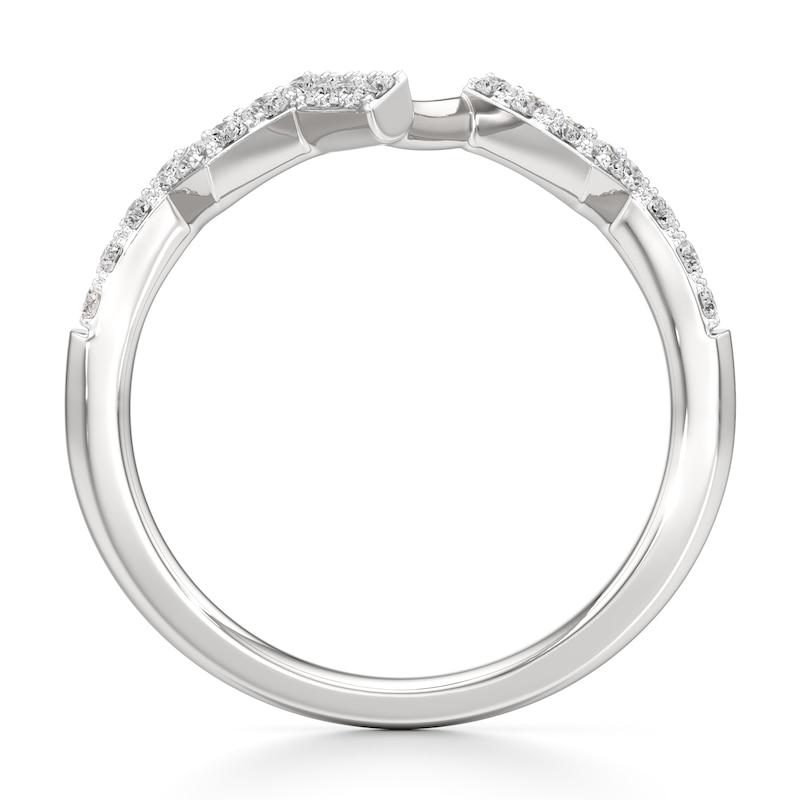 Main Image 2 of J'Lure Lab-Grown Diamond Angled Contour Wedding Band 1/4 ct tw 18K White Gold