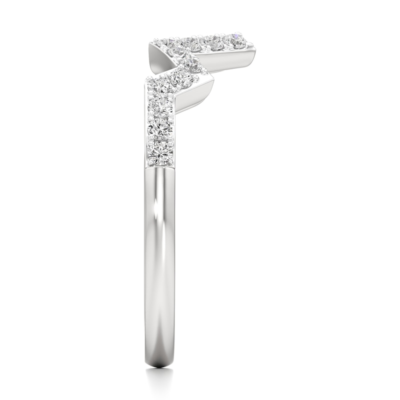Main Image 3 of J'Lure Lab-Grown Diamond Angled Contour Wedding Band 1/4 ct tw 18K White Gold