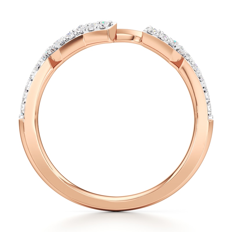 Main Image 2 of J'Lure Lab-Grown Diamond Angled Contour Wedding Band 1/5 ct tw 18K Rose Gold