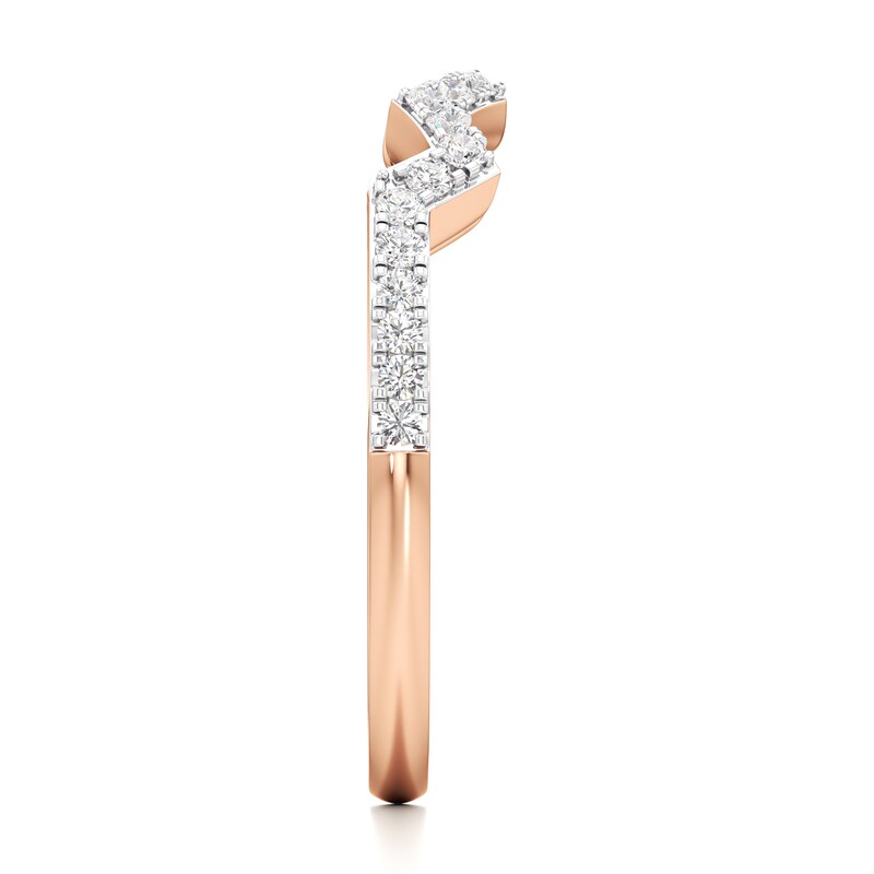 Main Image 3 of J'Lure Lab-Grown Diamond Angled Contour Wedding Band 1/5 ct tw 18K Rose Gold