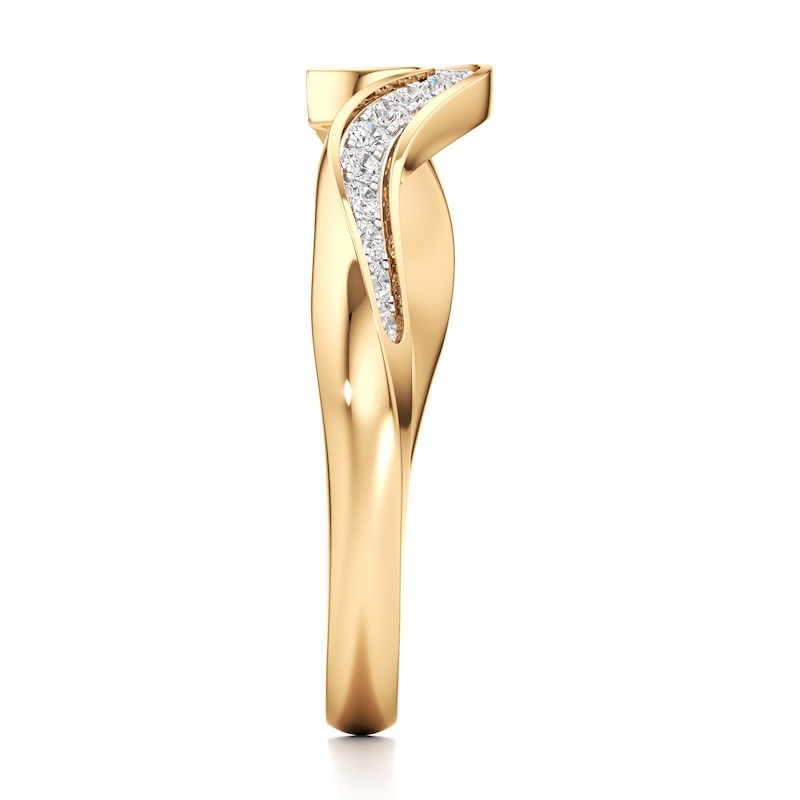 Main Image 3 of J'Lure Lab-Grown Diamond Contour Wedding Band 1/5 ct tw 18K Yellow Gold