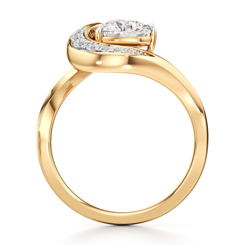 Main Image 2 of J'Lure Heart Brilliant-Cut Lab-Grown Diamond Engagement Ring 1 ct tw 18K Yellow Gold