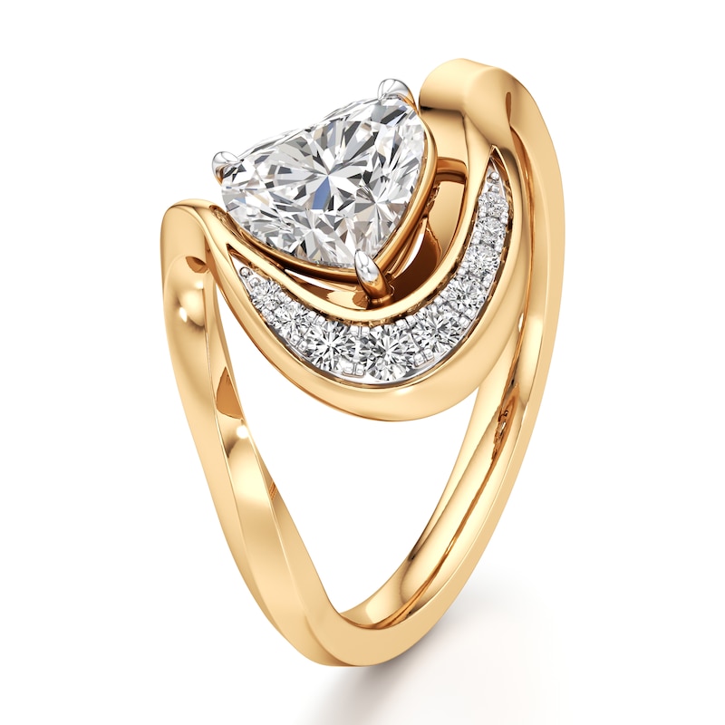 Main Image 4 of J'Lure Heart Brilliant-Cut Lab-Grown Diamond Engagement Ring 1 ct tw 18K Yellow Gold