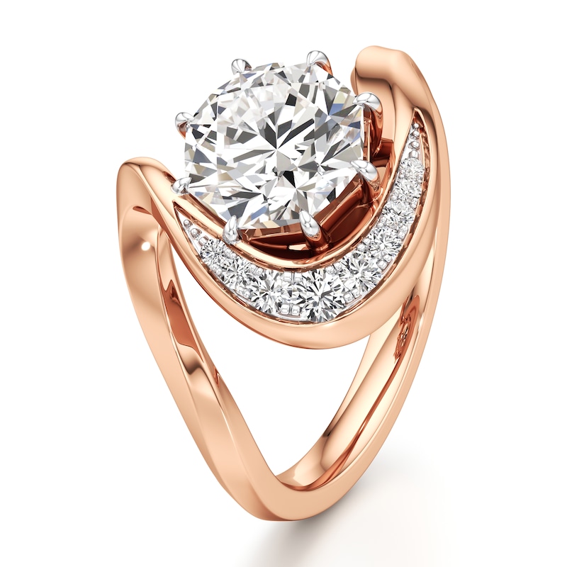 Main Image 4 of J'Lure Octagon Brilliant-Cut Lab-Grown Diamond Engagement Ring 2 ct tw 18K Rose Gold