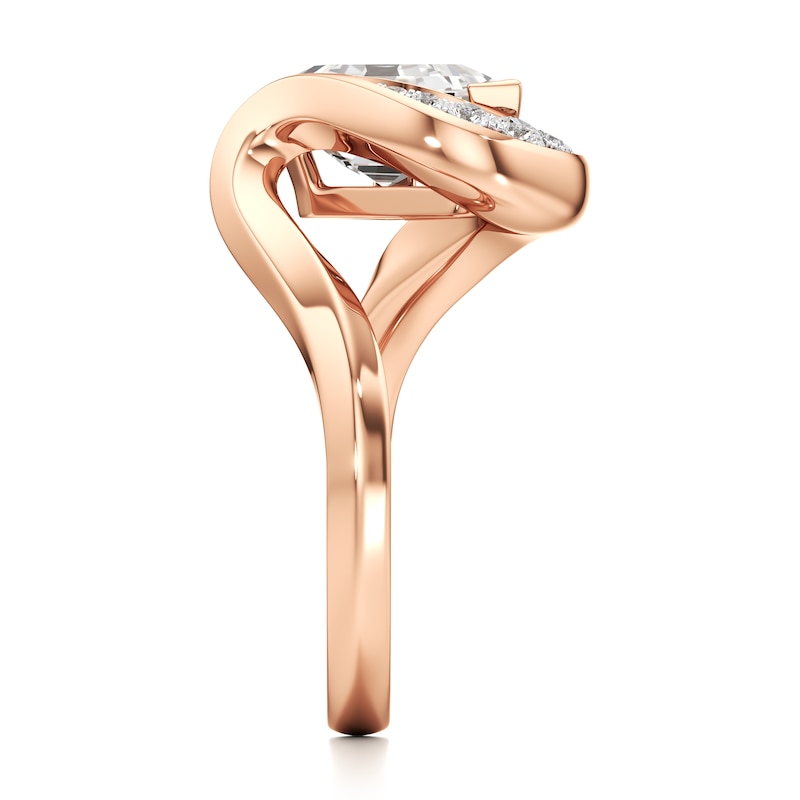 Main Image 3 of J'Lure Shield Step-Cut Lab-Grown Diamond Engagement Ring 2 ct tw 18K Rose Gold