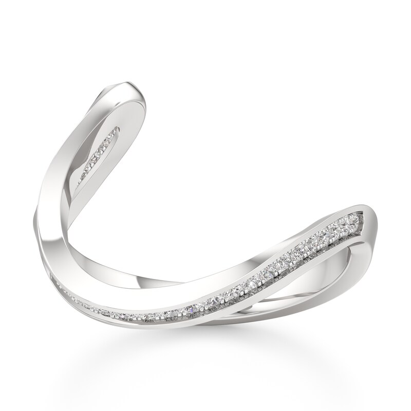 Main Image 1 of J'Lure Lab-Grown Diamond Contour Wedding Band 1/5 ct tw 18K White Gold