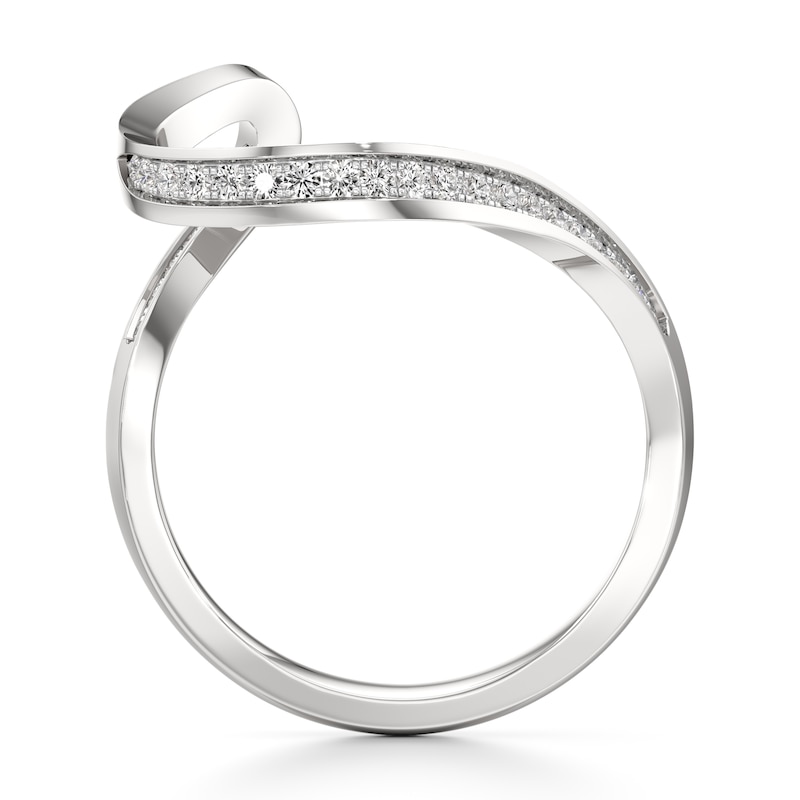 Main Image 2 of J'Lure Lab-Grown Diamond Contour Wedding Band 1/5 ct tw 18K White Gold