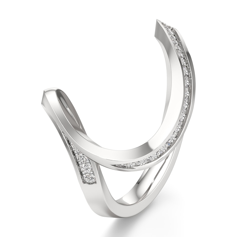 Main Image 4 of J'Lure Lab-Grown Diamond Contour Wedding Band 1/5 ct tw 18K White Gold