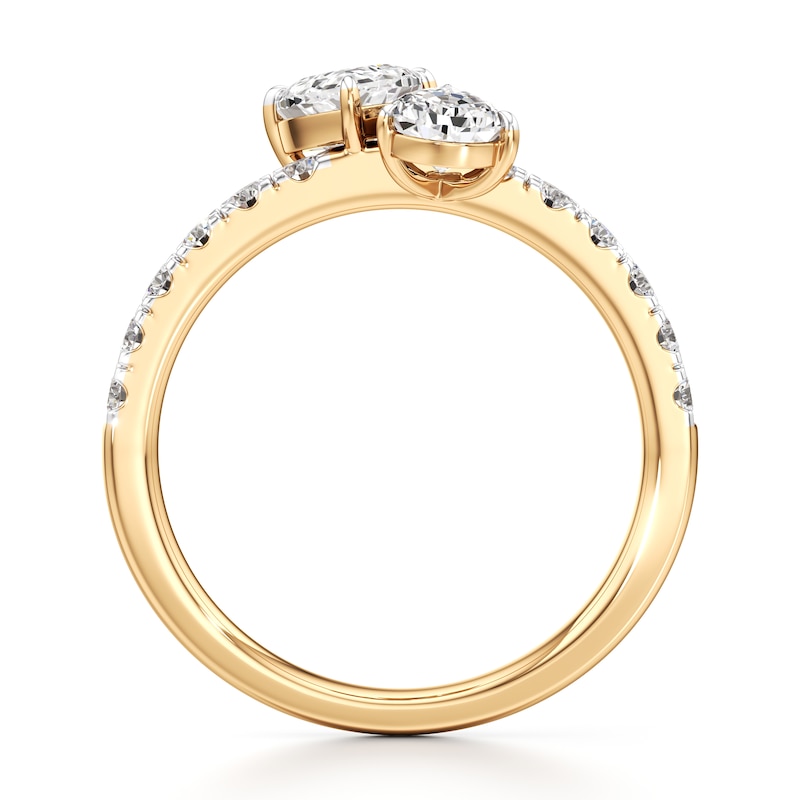 Main Image 2 of J'Lure Pear Step-Cut Two-Stone Lab-Grown Diamond Engagement Ring 1-7/8 ct tw 18K Yellow Gold
