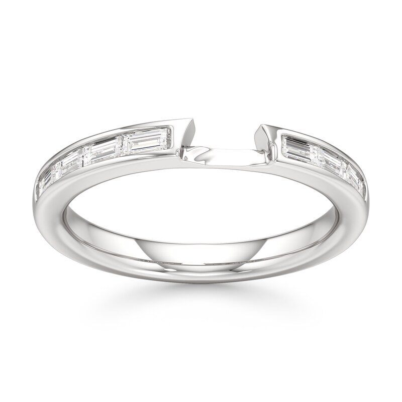 Main Image 1 of J'Lure Baguette-Cut Lab-Grown Diamond Contour Wedding Band 1/3 ct tw 18K White Gold