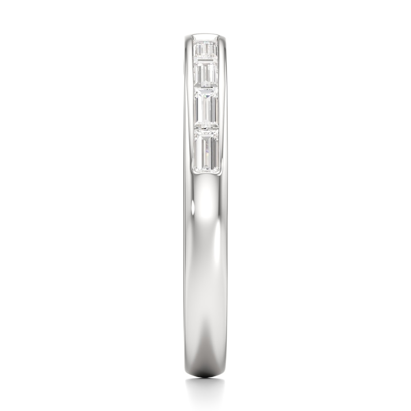 Main Image 3 of J'Lure Baguette-Cut Lab-Grown Diamond Contour Wedding Band 1/3 ct tw 18K White Gold