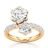 Thumbnail Image 1 of J'Lure Hexagon Brilliant-Cut Two-Stone Lab-Grown Diamond Engagement Ring 4-3/4 ct tw 18K Yellow Gold