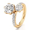 Thumbnail Image 4 of J'Lure Hexagon Brilliant-Cut Two-Stone Lab-Grown Diamond Engagement Ring 4-3/4 ct tw 18K Yellow Gold