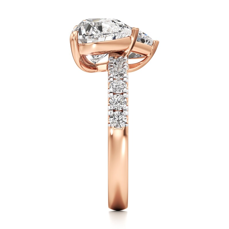 Main Image 3 of J'Lure Heart Brilliant-Cut Two-Stone Lab-Grown Diamond Engagement Ring 4-5/8 ct tw 18K Rose Gold