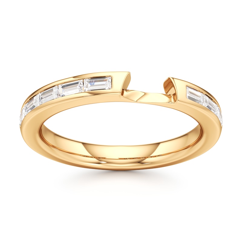 Main Image 1 of J'Lure Baguette-Cut Lab-Grown Diamond Contour Wedding Band 3/8 ct tw 18K Yellow Gold