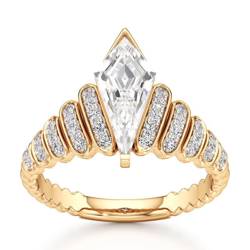Main Image 1 of J'Lure Kite Step-Cut Lab-Grown Diamond Engagement Ring 1-1/4 ct tw 18K Yellow Gold