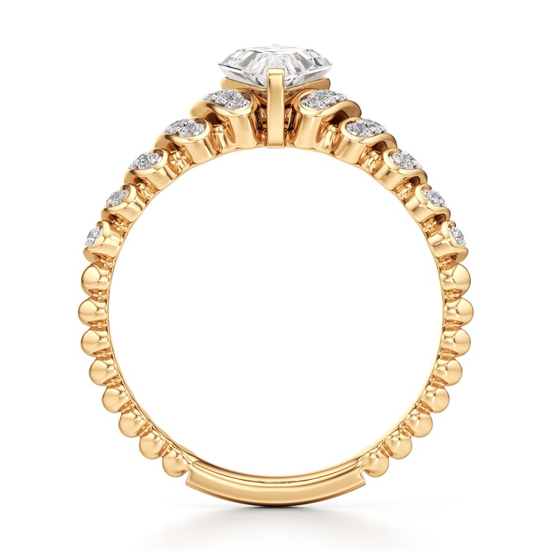 Main Image 2 of J'Lure Kite Step-Cut Lab-Grown Diamond Engagement Ring 1-1/4 ct tw 18K Yellow Gold