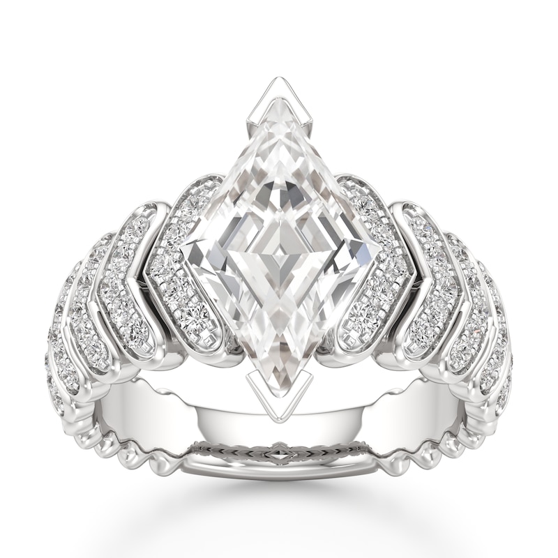 Main Image 1 of J'Lure Lozenge Step-Cut Lab-Grown Diamond Engagement Ring 3-1/2 ct tw 18K White Gold