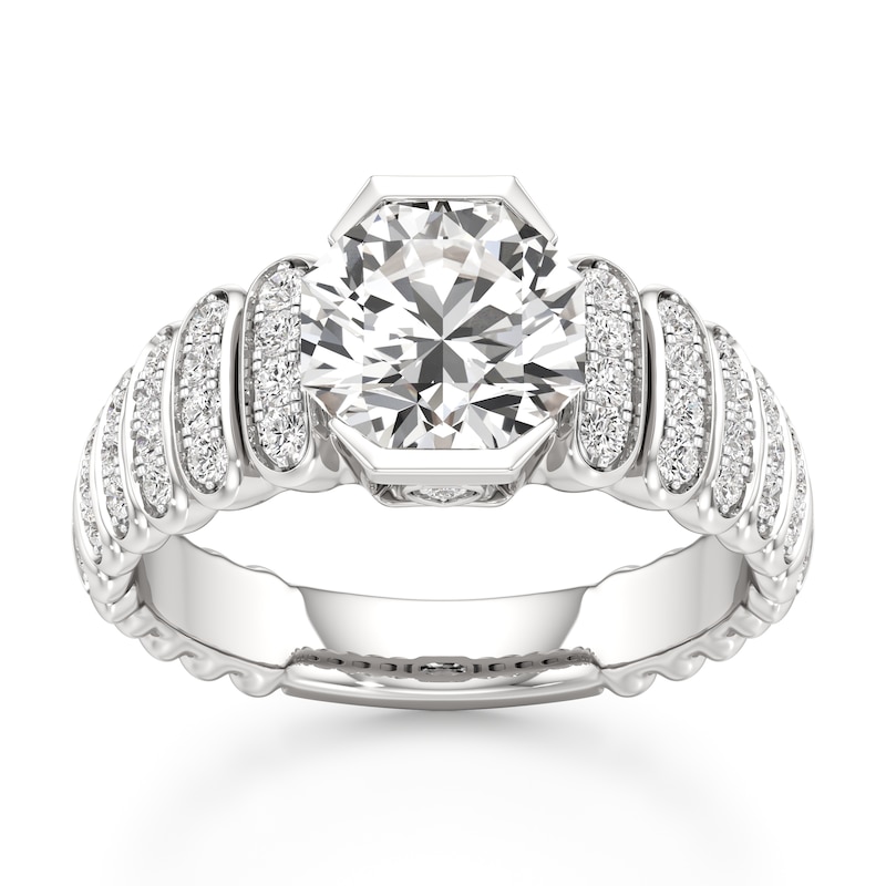 Main Image 1 of J'Lure Octagon Brilliant-Cut Lab-Grown Diamond Engagement Ring 2-1/3 ct tw 18K White Gold