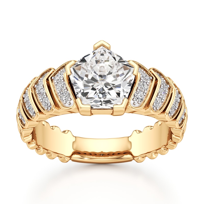 Main Image 1 of J'Lure Pentagon Brilliant-Cut Lab-Grown Diamond Engagement Ring 2-1/3 ct tw 18K Yellow Gold