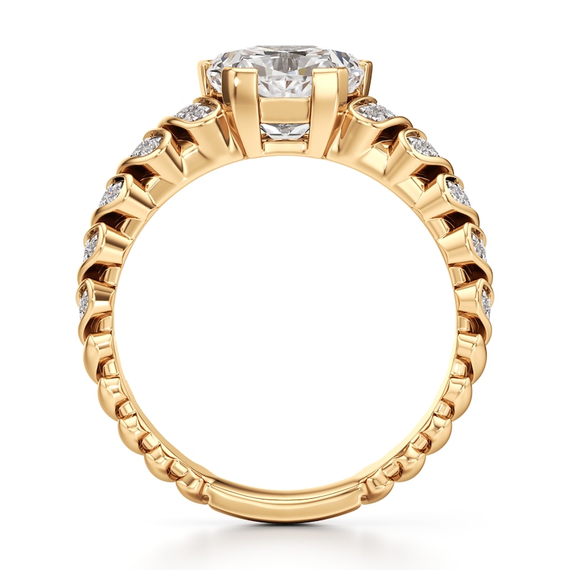Main Image 2 of J'Lure Pentagon Brilliant-Cut Lab-Grown Diamond Engagement Ring 2-1/3 ct tw 18K Yellow Gold