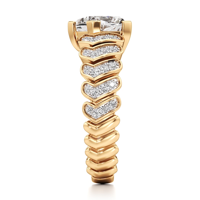 Main Image 3 of J'Lure Pentagon Brilliant-Cut Lab-Grown Diamond Engagement Ring 2-1/3 ct tw 18K Yellow Gold