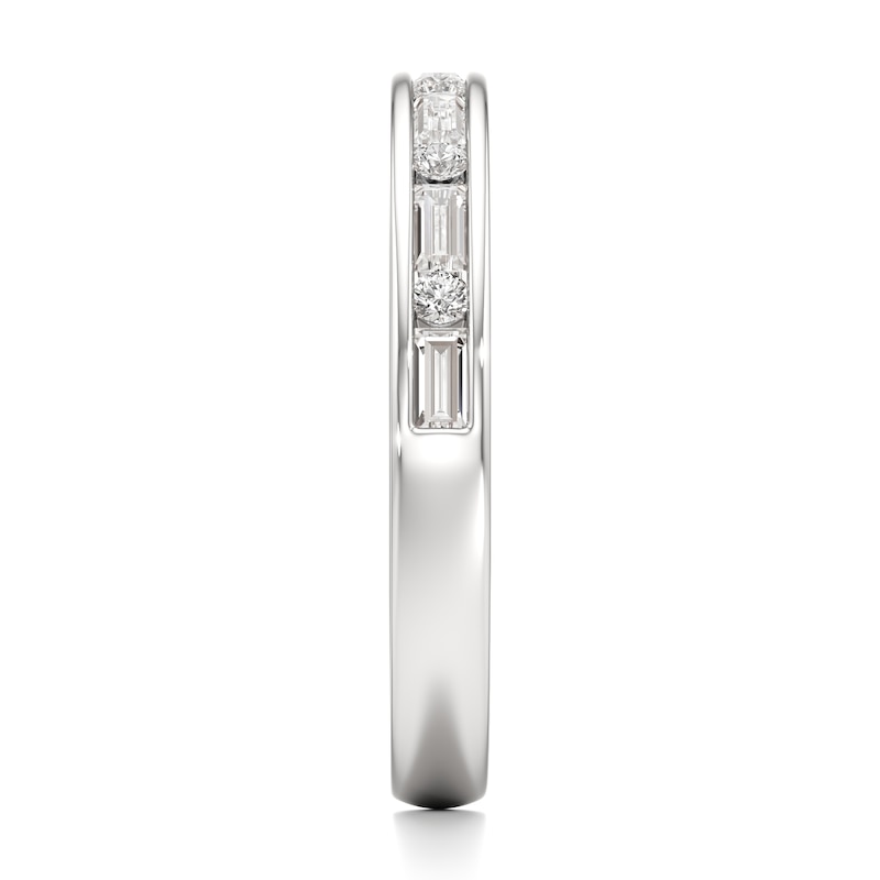 Main Image 3 of J'Lure Baguette & Round-Cut Lab-Grown Diamond Wedding Band 3/8 ct tw 18K White Gold
