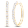 Thumbnail Image 2 of Lab-Grown Diamond Oval Hoop Earrings 2 ct tw 14K Yellow Gold