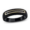 Thumbnail Image 1 of Men's Black Diamond Wedding Band 1/4 ct tw 18K Black Gold & 18K Yellow Gold