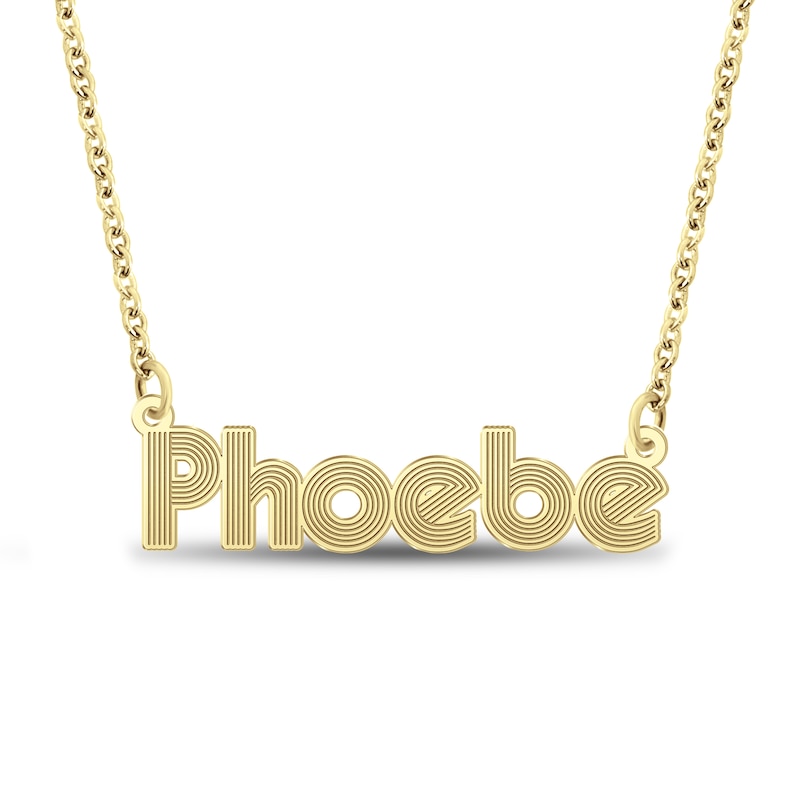 Main Image 1 of Retro Name Necklace 10K Yellow Gold 18"