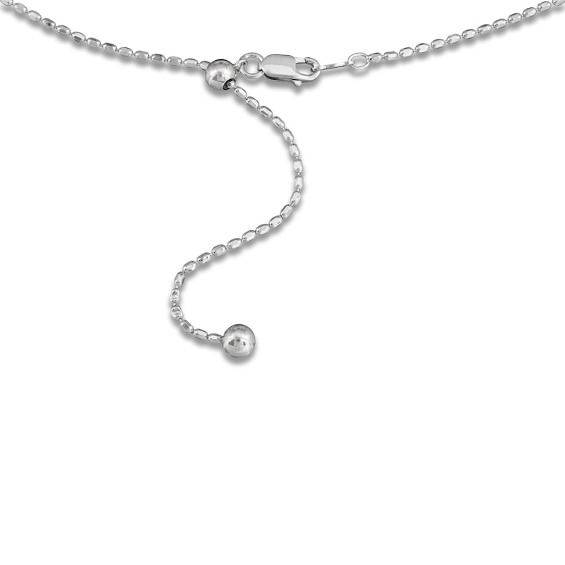 Main Image 2 of Adjustable Oval Bead Chain Necklace 1.5mm Solid Sterling Silver 20"