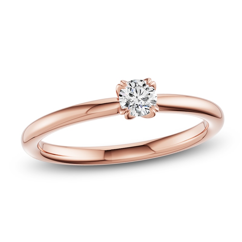 Main Image 1 of Round-Cut Diamond Solitaire Engagement Ring 1/4 ct tw 14K Rose Gold (I2/I)